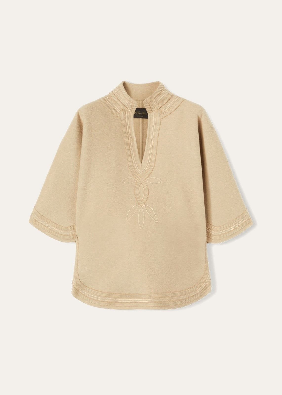 Loro Piana o1srvl11e0824 Size: OS / Lia Embroidered Cape in Beige Size ONE SIZE - 1 Thumbnail