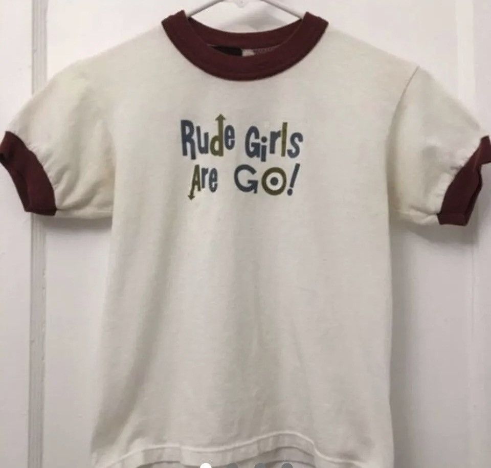 image of Vintage 90's Ringer Tee Blunt/rudegirls in White, Women's (Size XS)