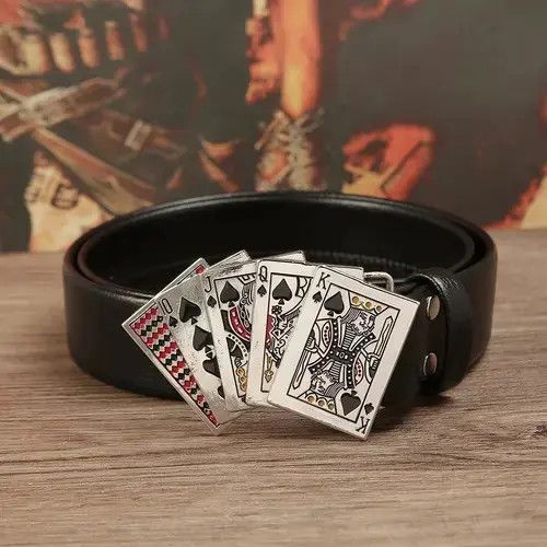 VIBE Vintage Leather Flush Poker Belt Size ONE SIZE - 4 Thumbnail