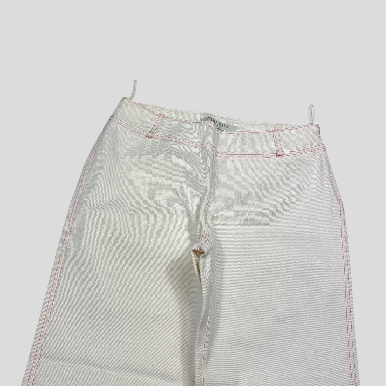 Miu Miu Miu Miu SS00 White and Pink Contrast Zip-off Bell Trousers 8 Size 27" / US 4 / IT 40 - 6 Thumbnail