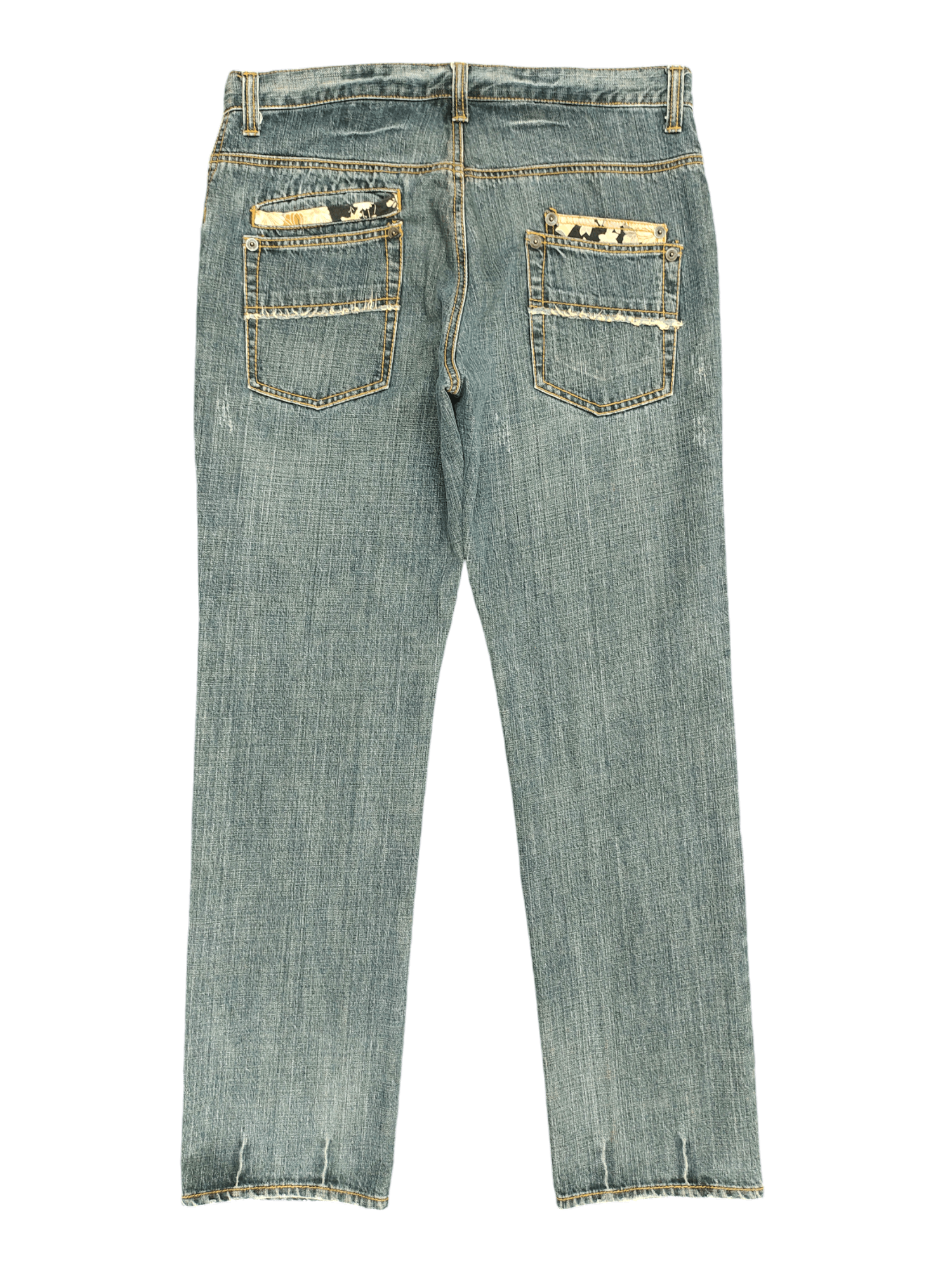 Karakuri Tamashii 2000s Calm Flow Sukajan Floral Distress Jeans Karakuri Style Size US 36 / EU 52 - 11 Thumbnail