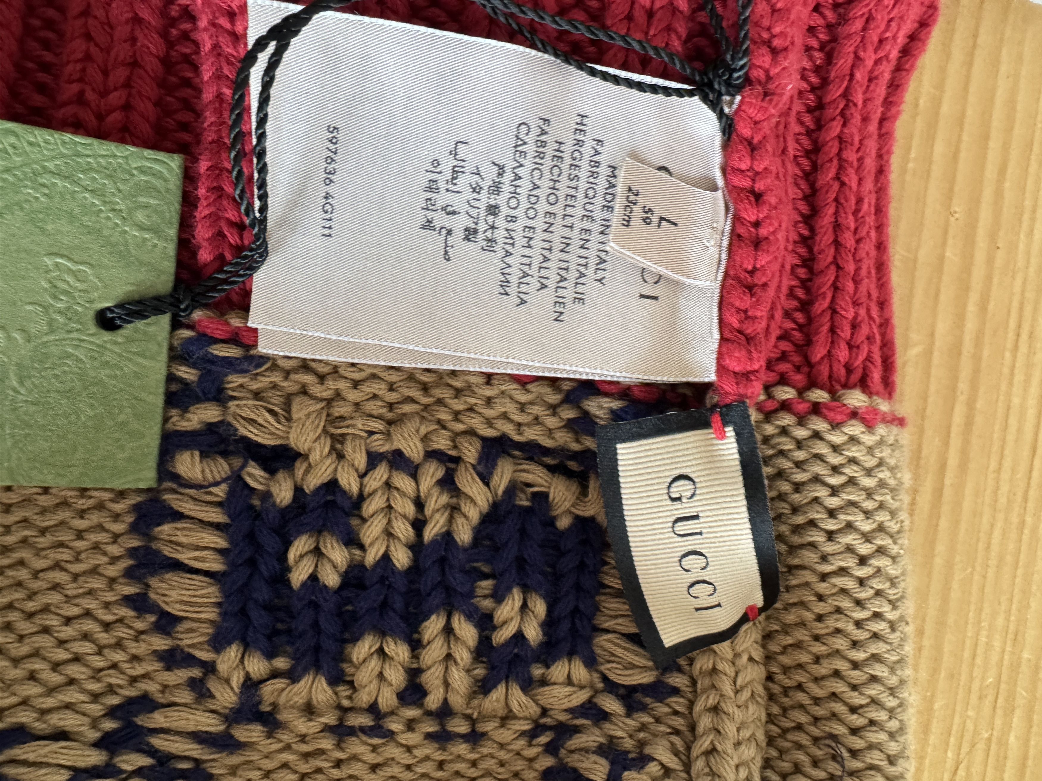 Gucci Beige/Red GG Beanie Size ONE SIZE - 5 Thumbnail
