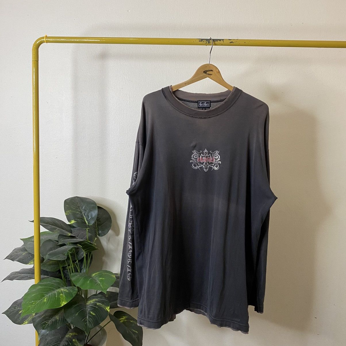 If Six Was Nine Y2k Grigri Tribal Japanese Cyber Gothic Punk Emo Grunge LS Size US XXL / EU 58 / 5 - 8 Thumbnail