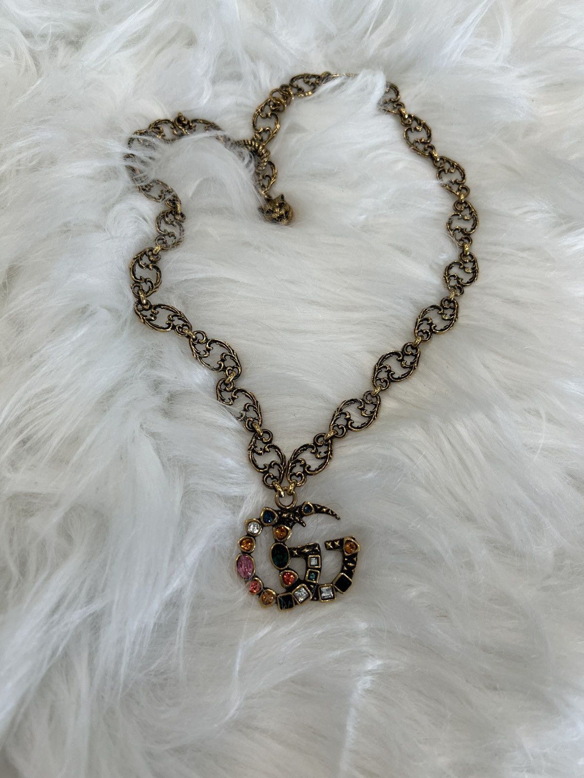Gucci Double G Crystal Pendant Necklace – Baroque Chain