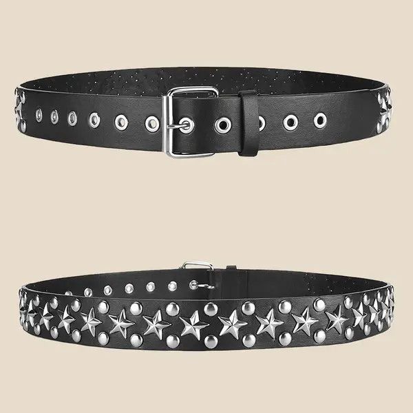 VIBE Pentagram Riveted Buckle Belt Size ONE SIZE - 3 Thumbnail