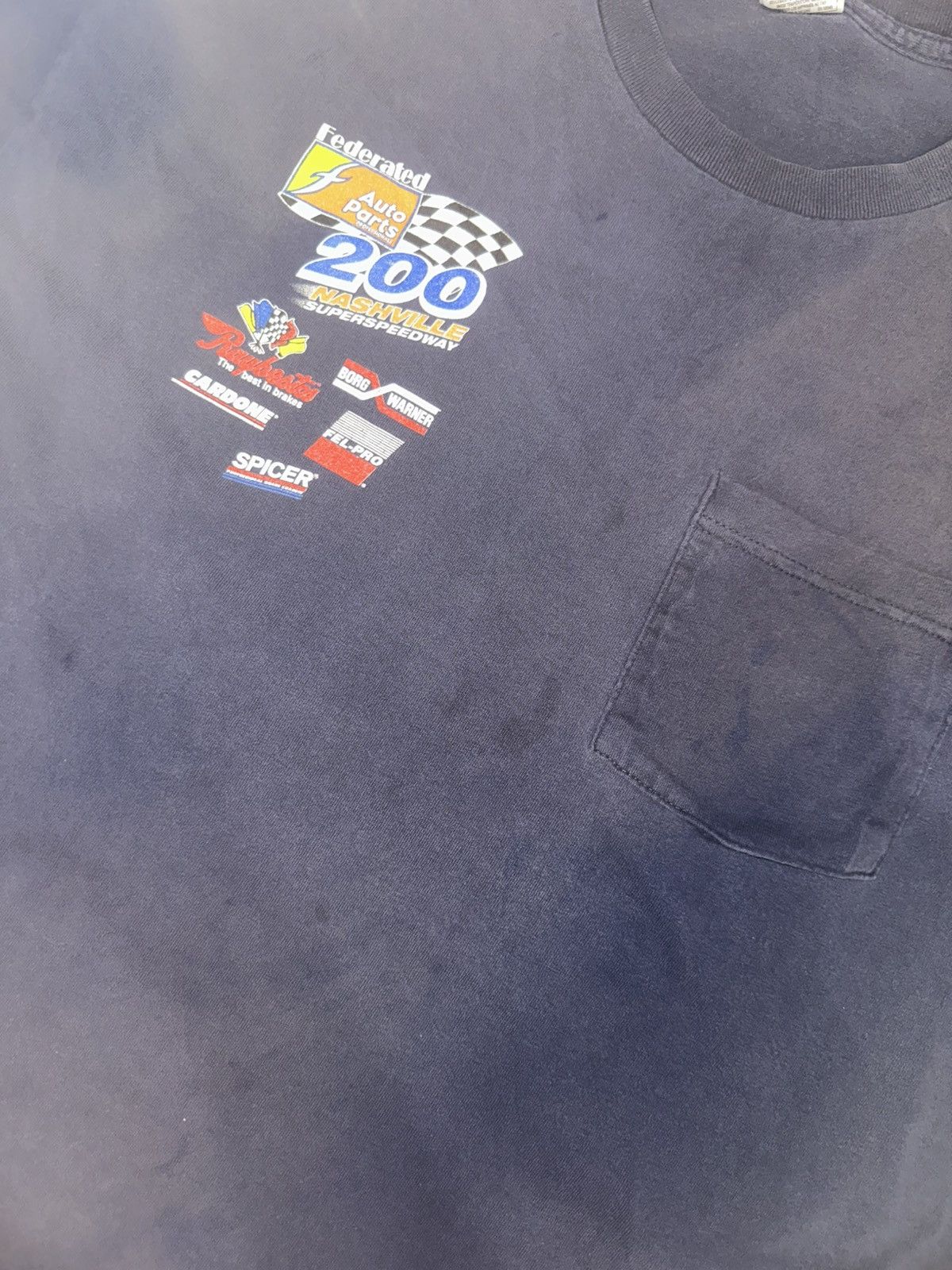 NASCAR Y2K 200 NASHVILLE SPEEDWAY Dark Blue Shirt Chest Pocket SzXL Size US XL / EU 56 / 4 - 2 Thumbnail