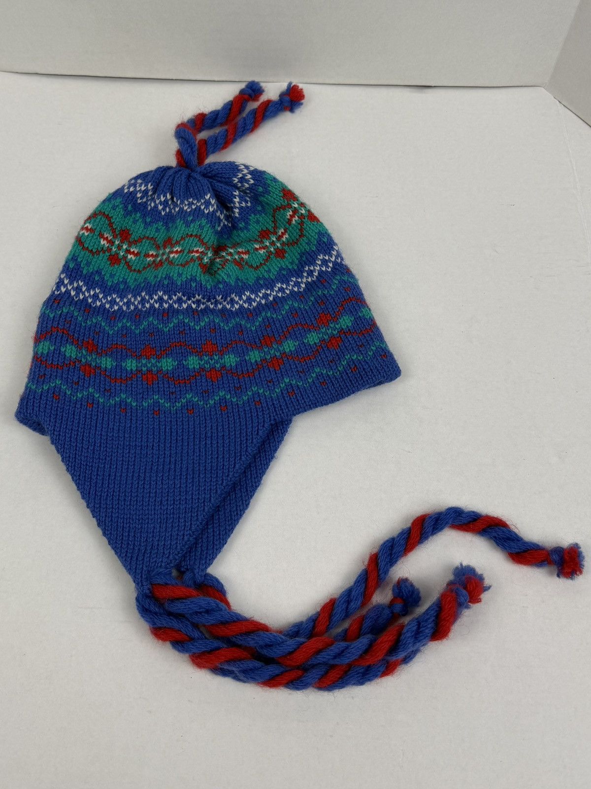 Other Vintage Top Notch Knit Ski Hat Aztec Wool Beanie Ear Flaps Size ONE SIZE - 2 Thumbnail