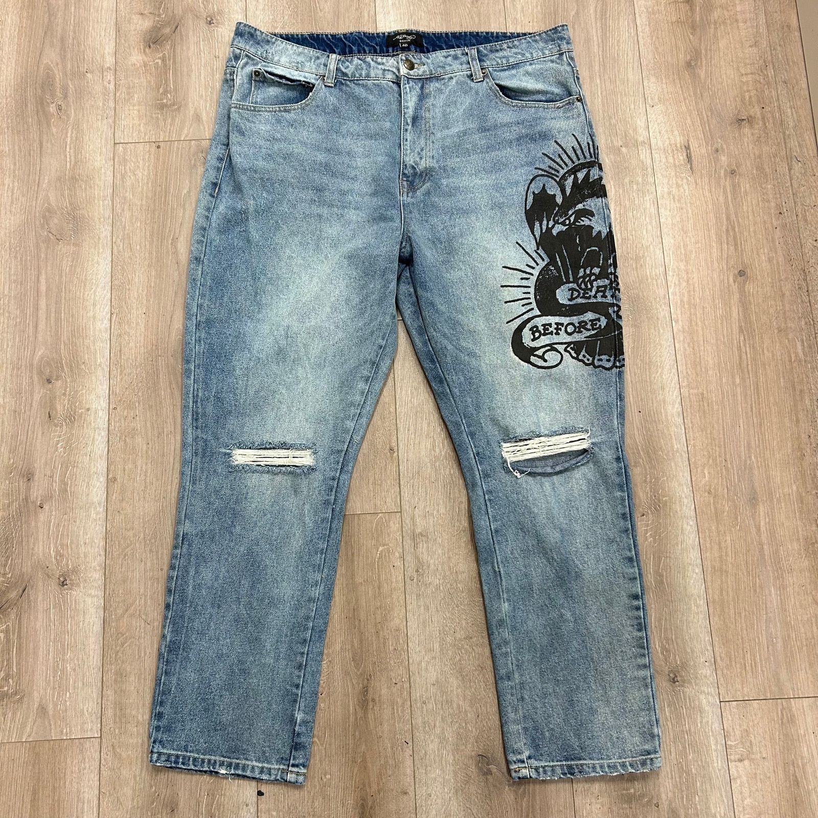 Ed Hardy Death Before Dishonor Denim Jeans size 40 B4