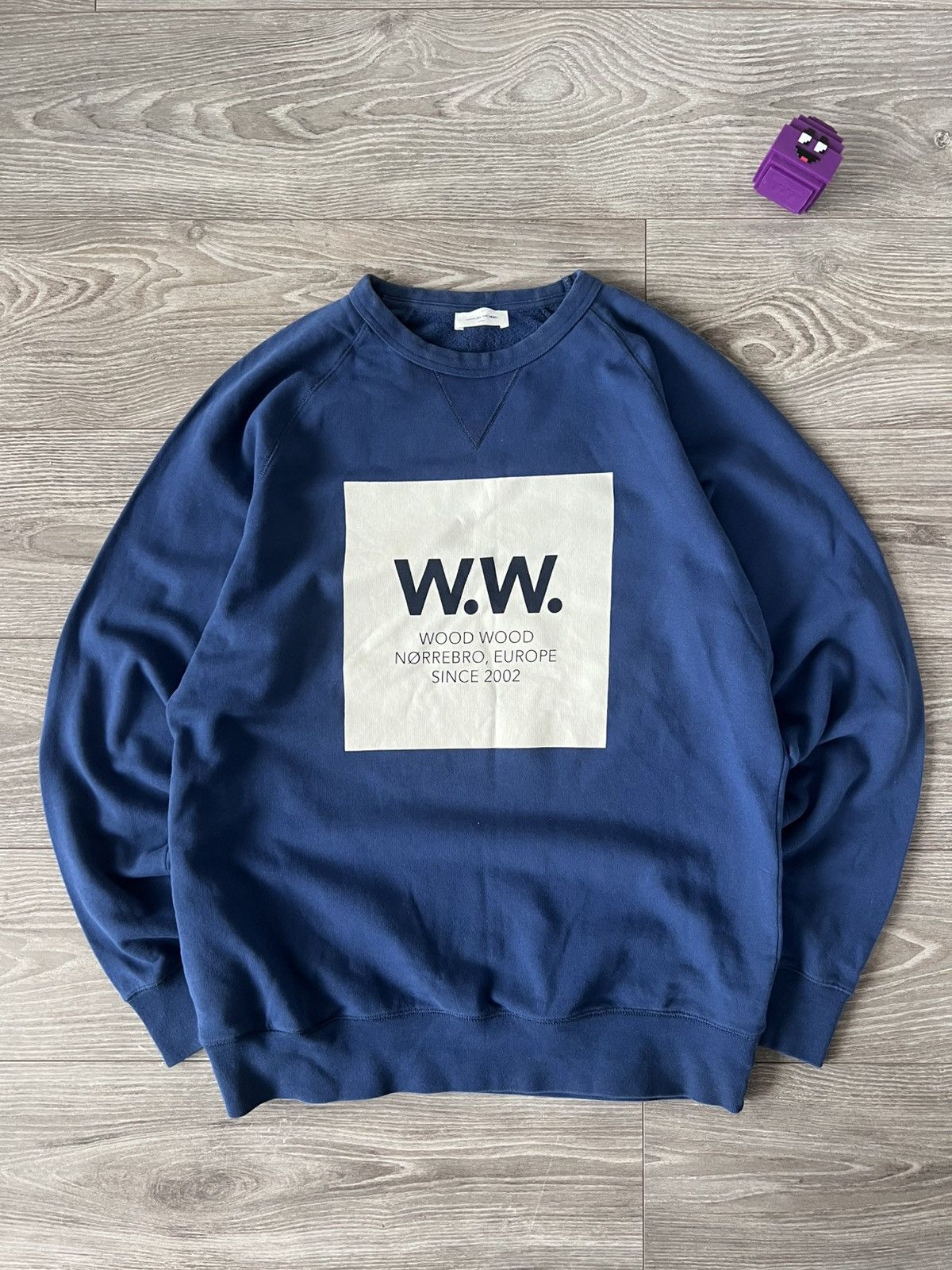 Wood Wood ‼️Archival Box Logo Wood Wood W.W. sekret Pocket Sweatshirt‼️ Size US L / EU 52-54 / 3 - 6 Thumbnail