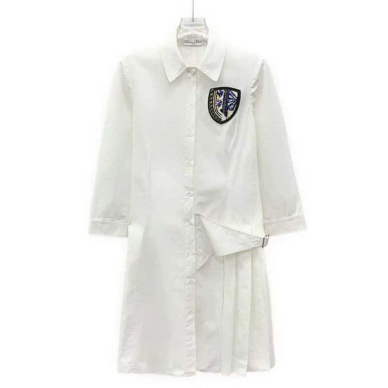 Dior Dior White Cotton Women's Dress 0089 Size XXS / US 00 / IT 34 - 1 Thumbnail