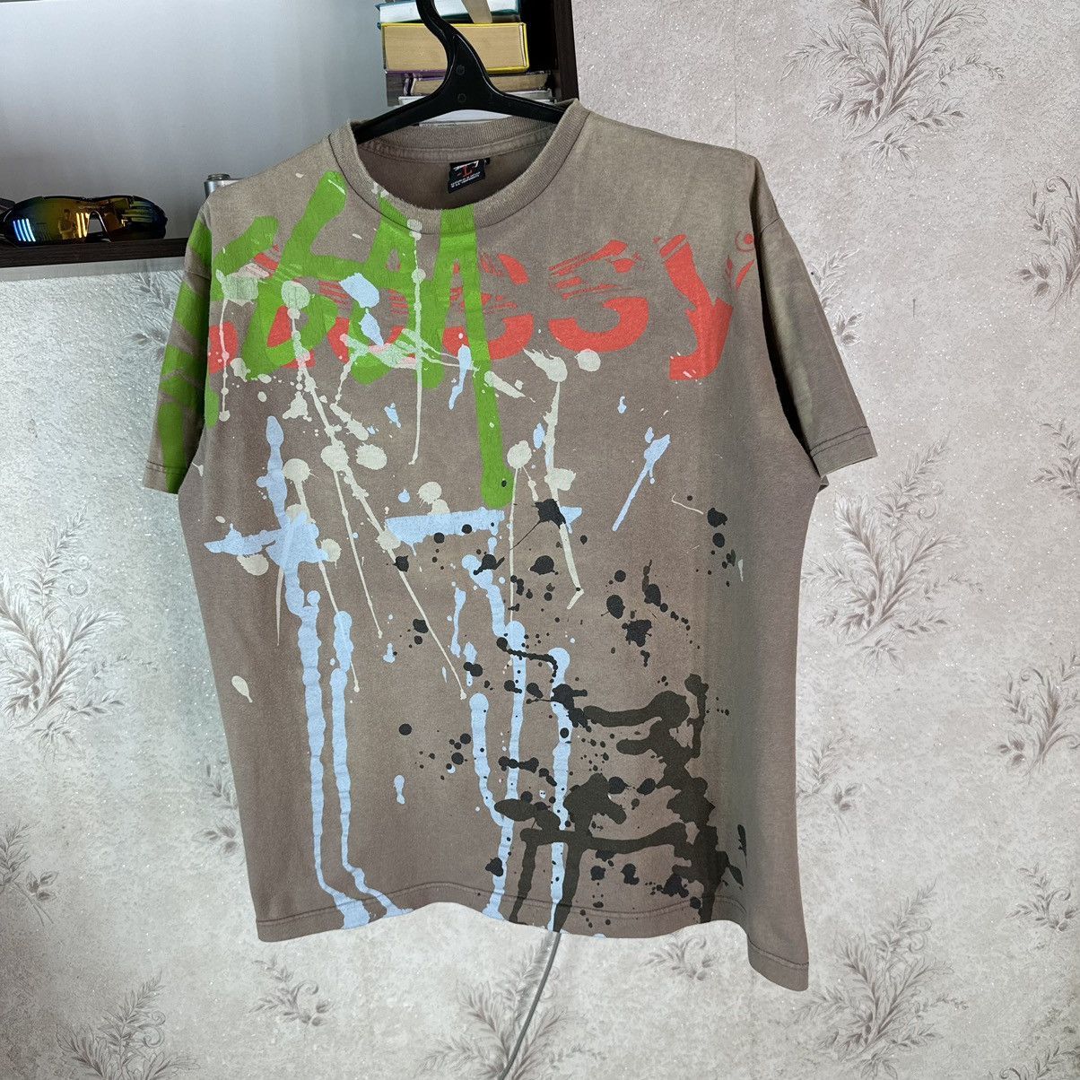 Stussy × Vintage Vintage Stussy T shirt 00s Grafity Beige Streetwear Skate L Size US L / EU 52-54 / 3 - 5 Thumbnail