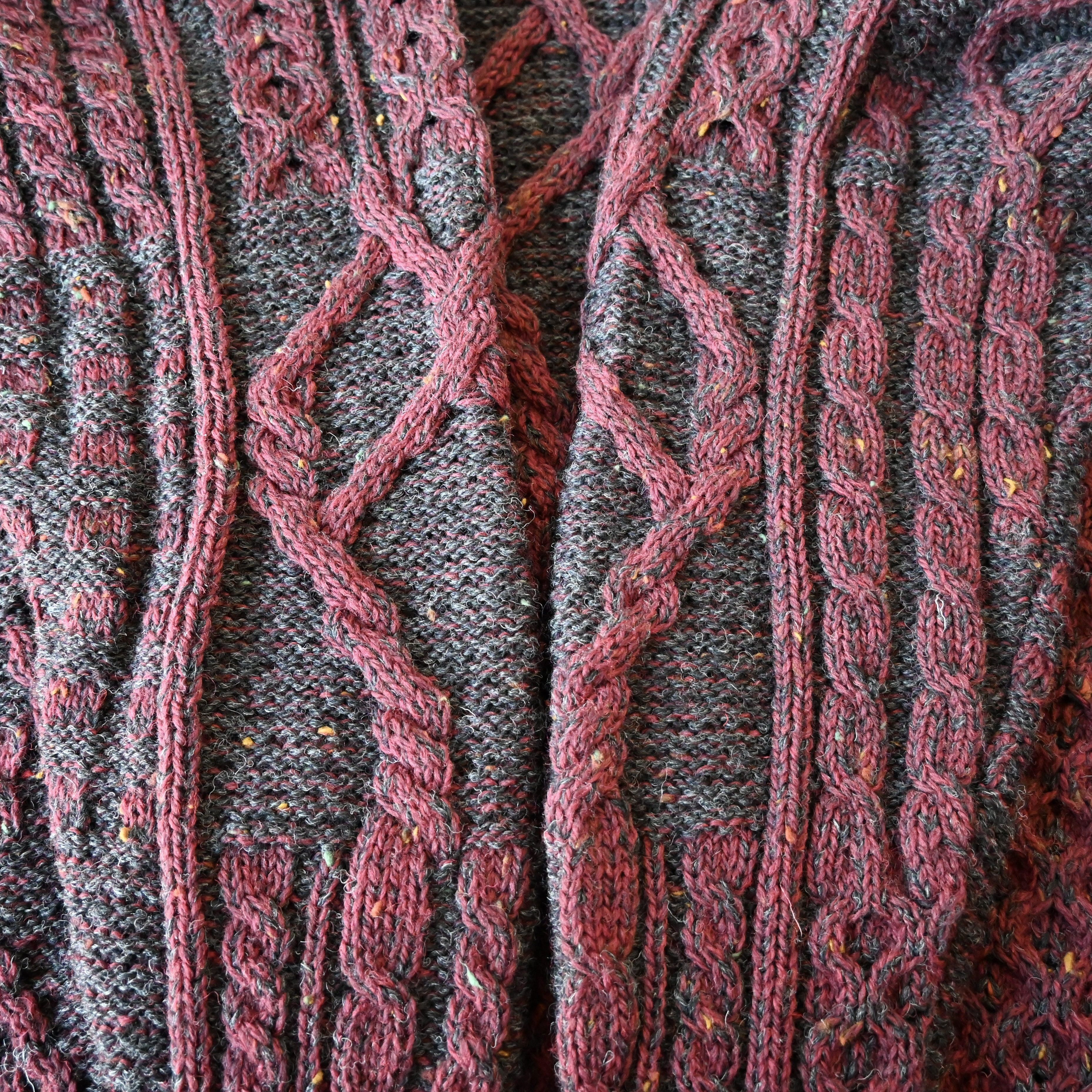 Vintage Vintage 1990s multi-aran panel knit sweater made in Ireland Size US L / EU 52-54 / 3 - 13 Thumbnail