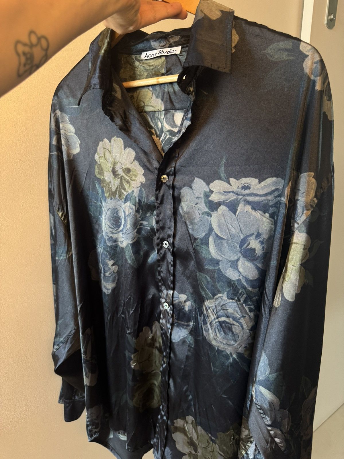 Acne Studios Acne Studios - Setar Long Sleeve Crinkled Shirt Size US M / EU 48-50 / 2 - 5 Thumbnail
