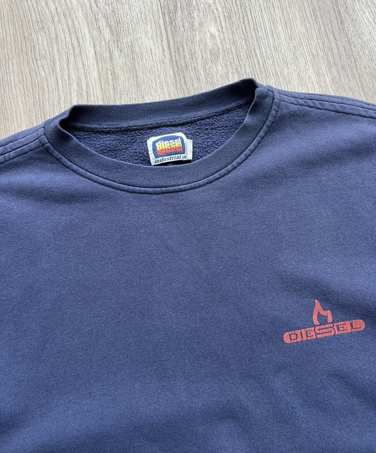 Vintage Diesel Big Logo Blue Sweatshirt Avant Garde