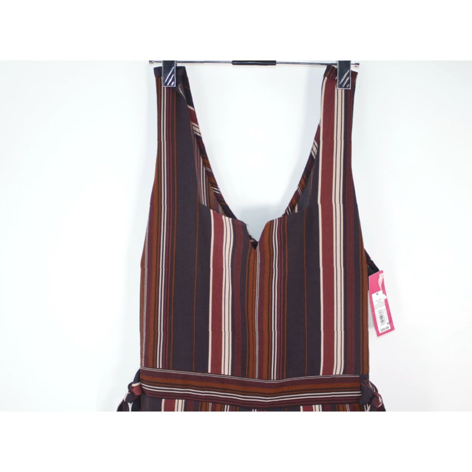 Vintage Xhilaration Womens Sleeveless Striped Brown Cropped Jumpsuit Medium NWT Size 32" / US 10 / IT 46 - 3 Thumbnail