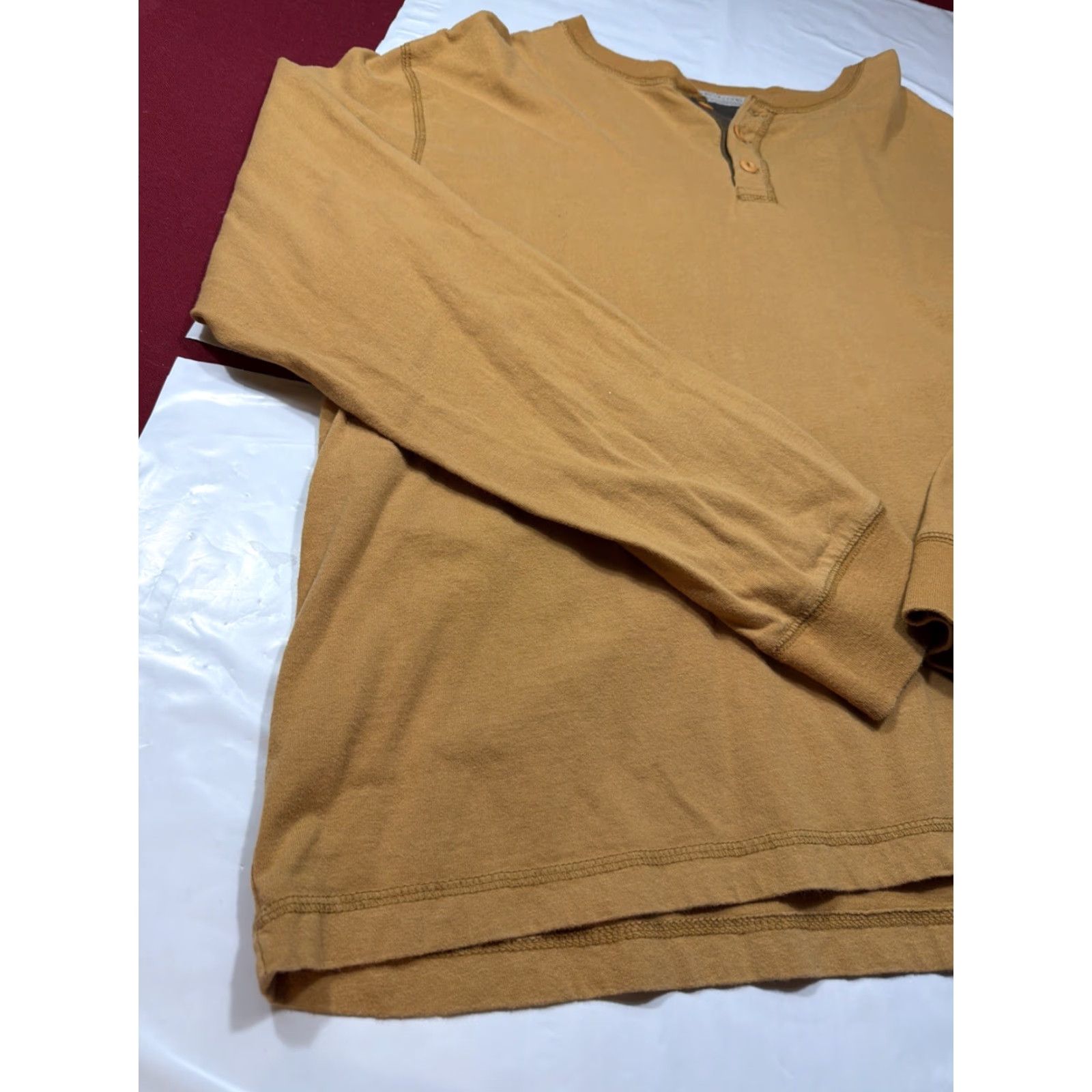 Vintage VINTAGE Ruff Hewn Henley Shirt XL Mens Brown Cotton 90s Grunge Button Neck Pullover Well Worn Relaxed Casual Workwear - Mens Size US XL / EU 56 / 4 - 2 Thumbnail