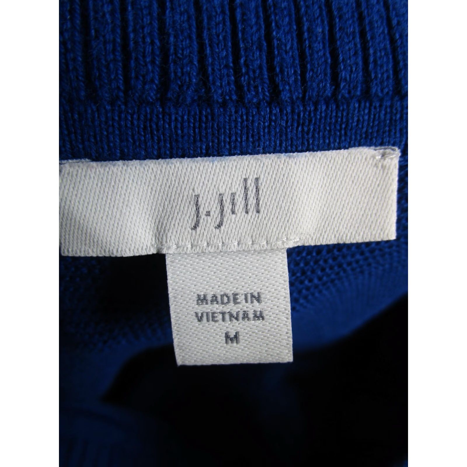 J. Jill VINTAGE J. Jill Sweater Womens Medium Blue Cotton Pullover Boat Neck 3/4 Sleeve Size M / US 6-8 / IT 42-44 - 3 Thumbnail