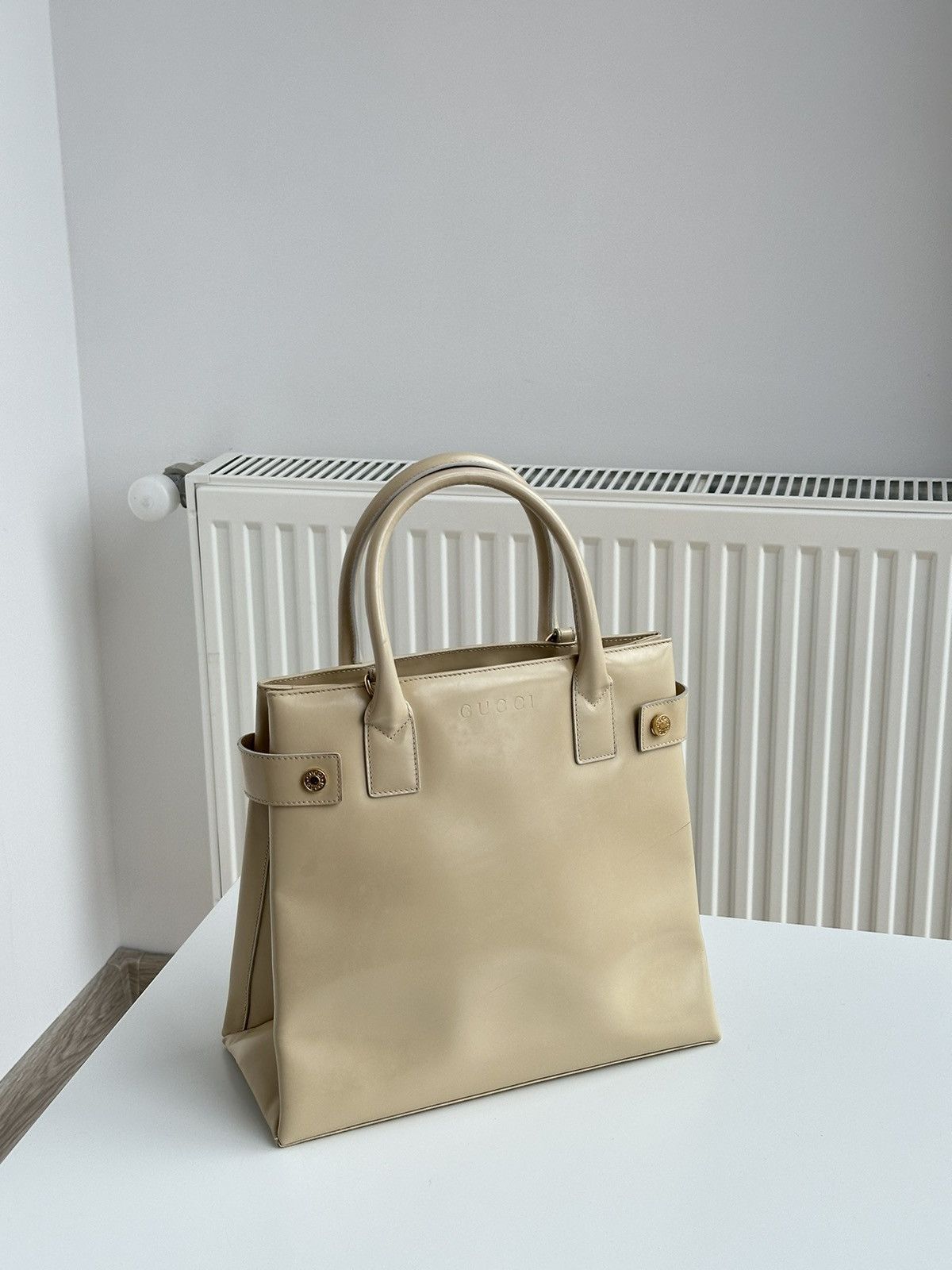 Gucci Vintage Gucci Leather Beige Shoulder Hand bag 000 2404 0503 Size ONE SIZE - 18 Thumbnail
