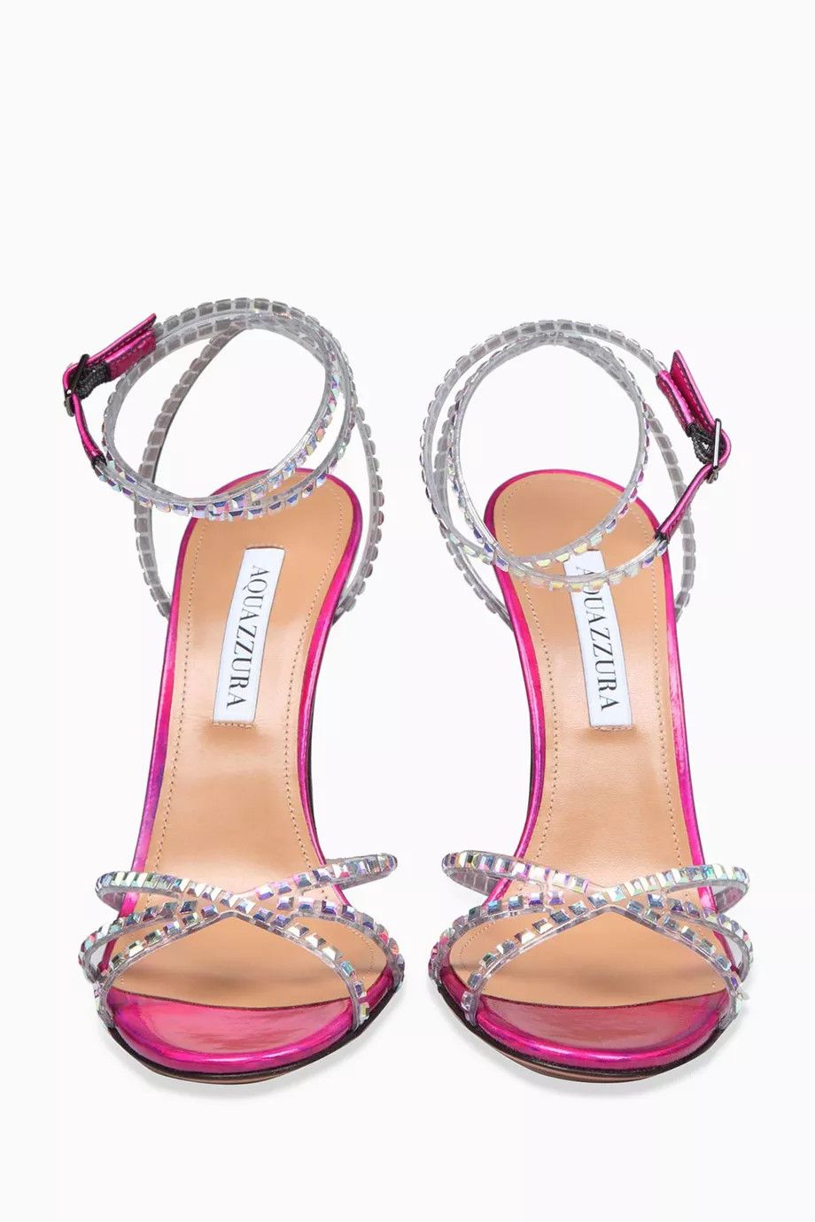 Aquazzura o1y0725 Ankle Strap Sandals in Transparent/Pink Size US 10.5 / IT 40.5 - 4 Thumbnail