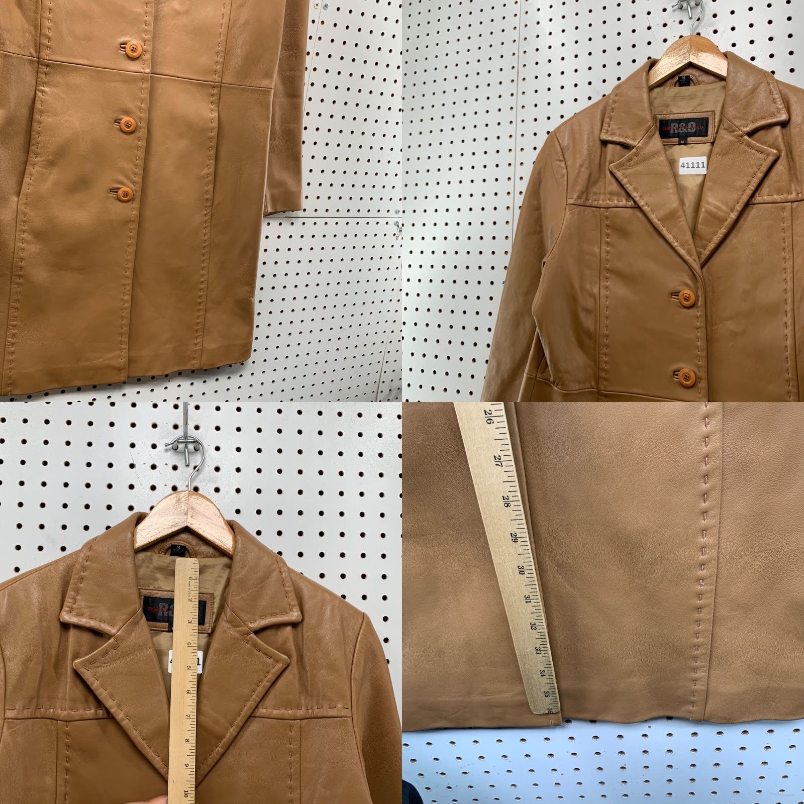Vintage VINTAGE Reilly Olmes Leather Coat Womens M Brown Long Button Trench Coat 19x37 Style: Trench Coat Size M / US 6-8 / IT 42-44 - 8 Thumbnail