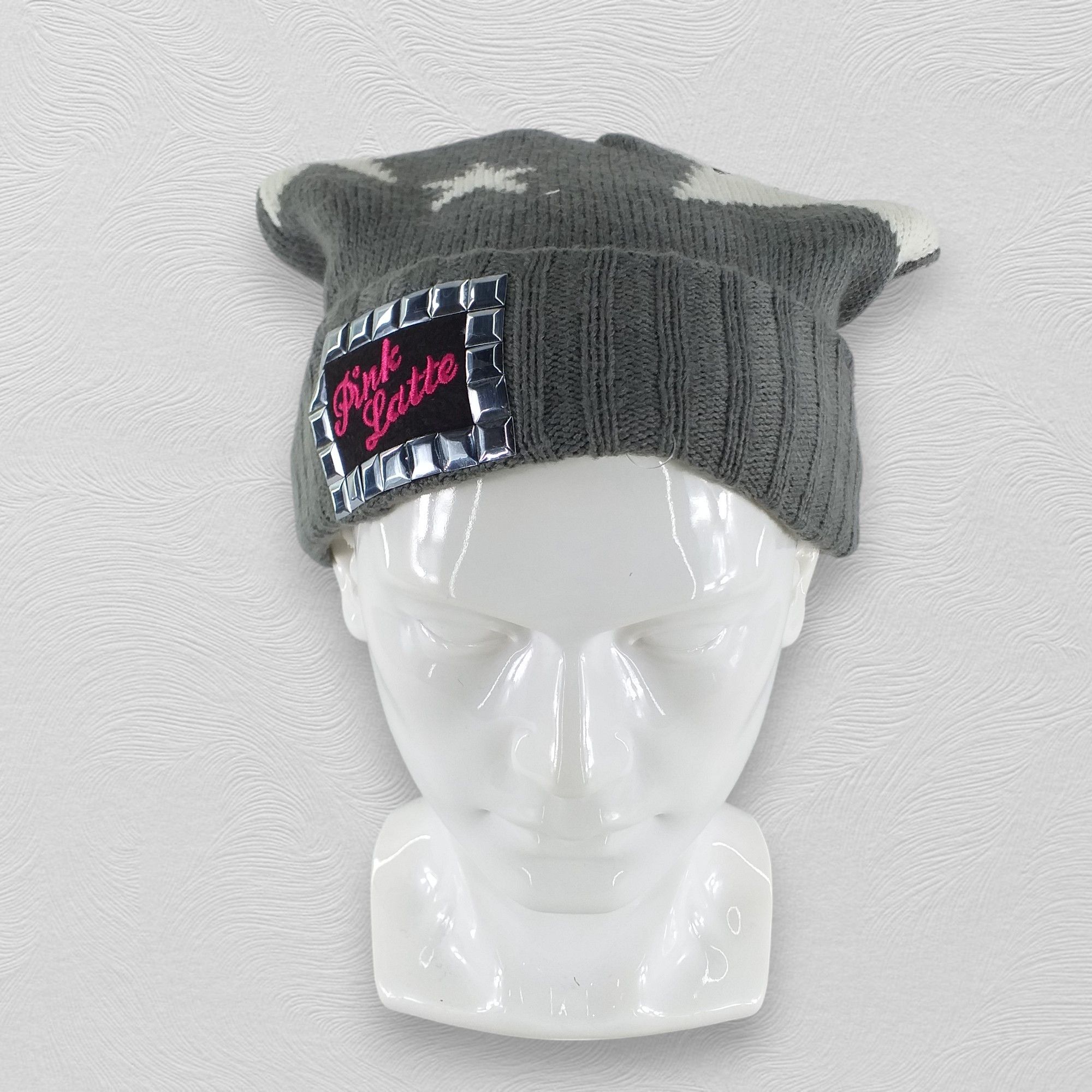 Japanese Brand Pink Latte Embroidery Snow Cap Beanie Hat -BN421 Size ONE SIZE - 2 Thumbnail
