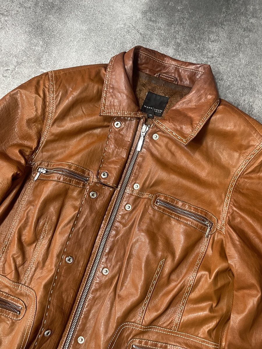 Vintage 🔥Offers🔥Vintage Y2K Real Genuine Leather Jacket Boxy Solid Size S / US 4 / IT 40 - 9 Thumbnail