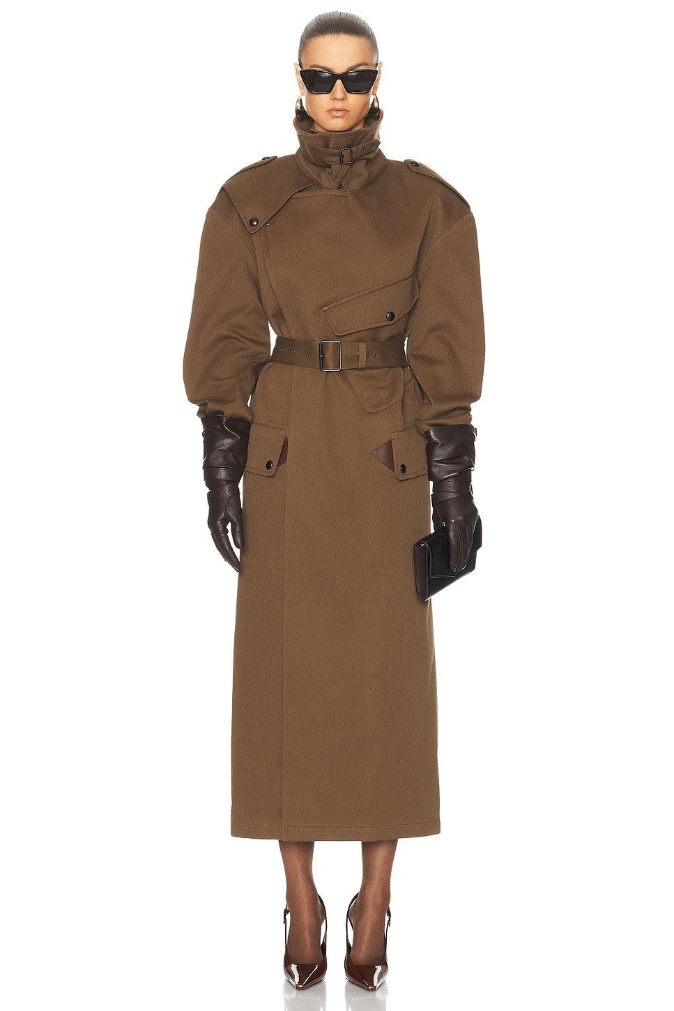 Saint Laurent Paris o1b1hav110525 786330 Coat in Cotton in Brown Size M / US 6-8 / IT 42-44 - 1 Thumbnail