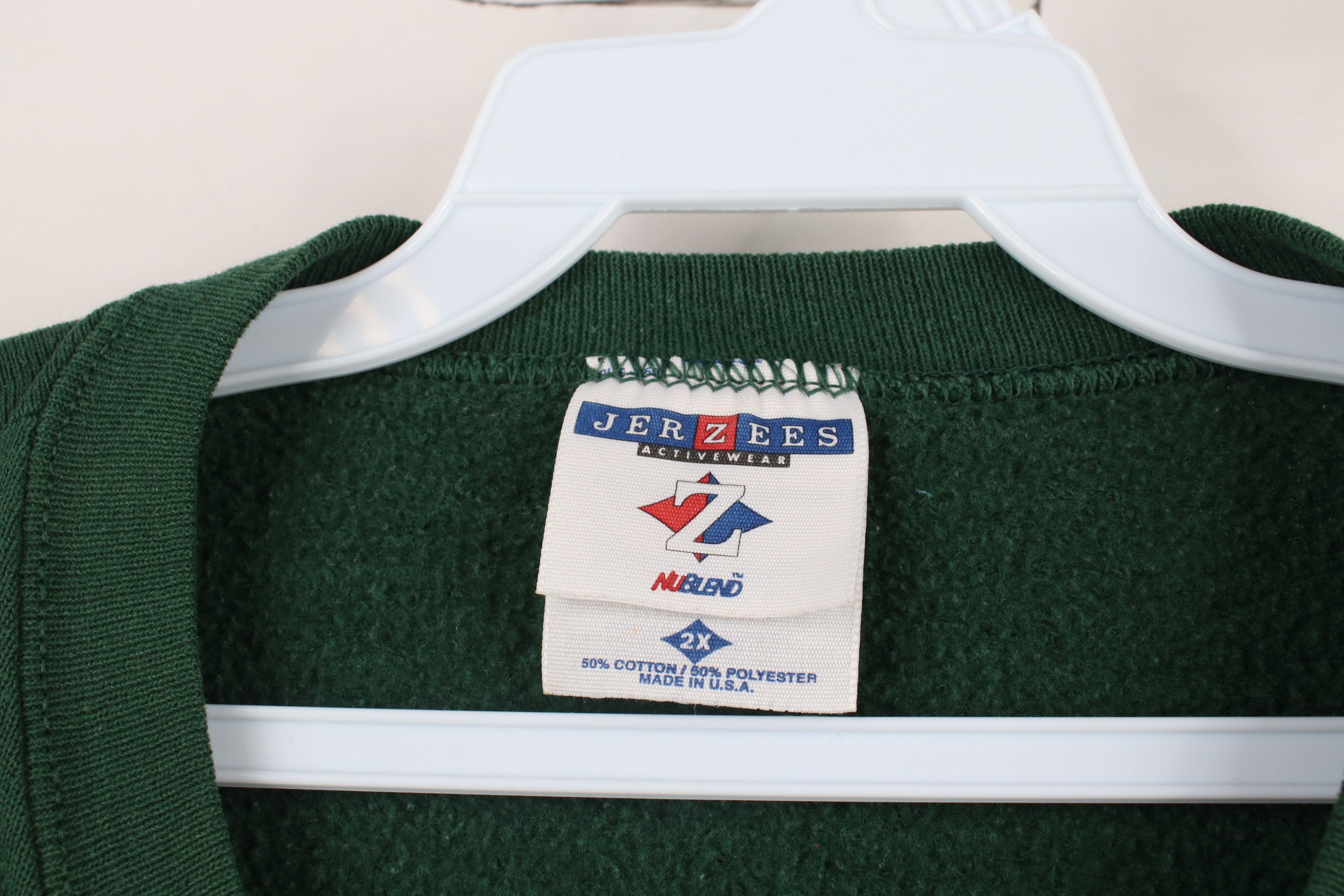 Vintage Vintage 90s Streetwear Blank Crewneck Sweatshirt Green USA Size US XXL / EU 58 / 5 - 8 Thumbnail