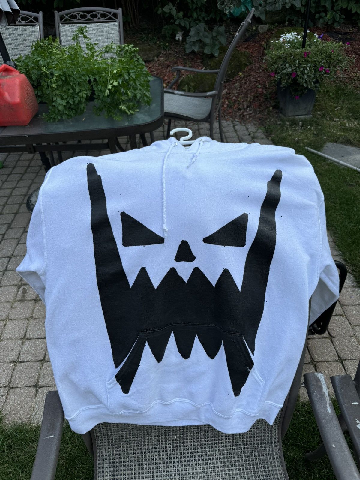 Asspizza × Designer Asspizza Pumpkin Face White Hoodie OG 2022