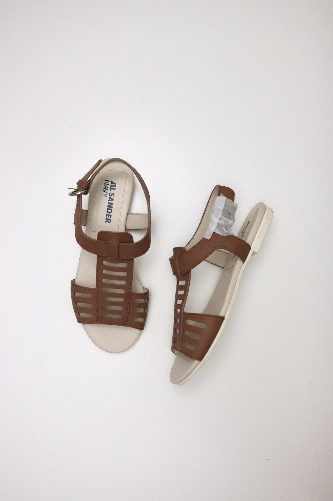 Jil Sander Jil Sander Navy new brown leather sandals Size US 6 / IT 36 - 1 Thumbnail