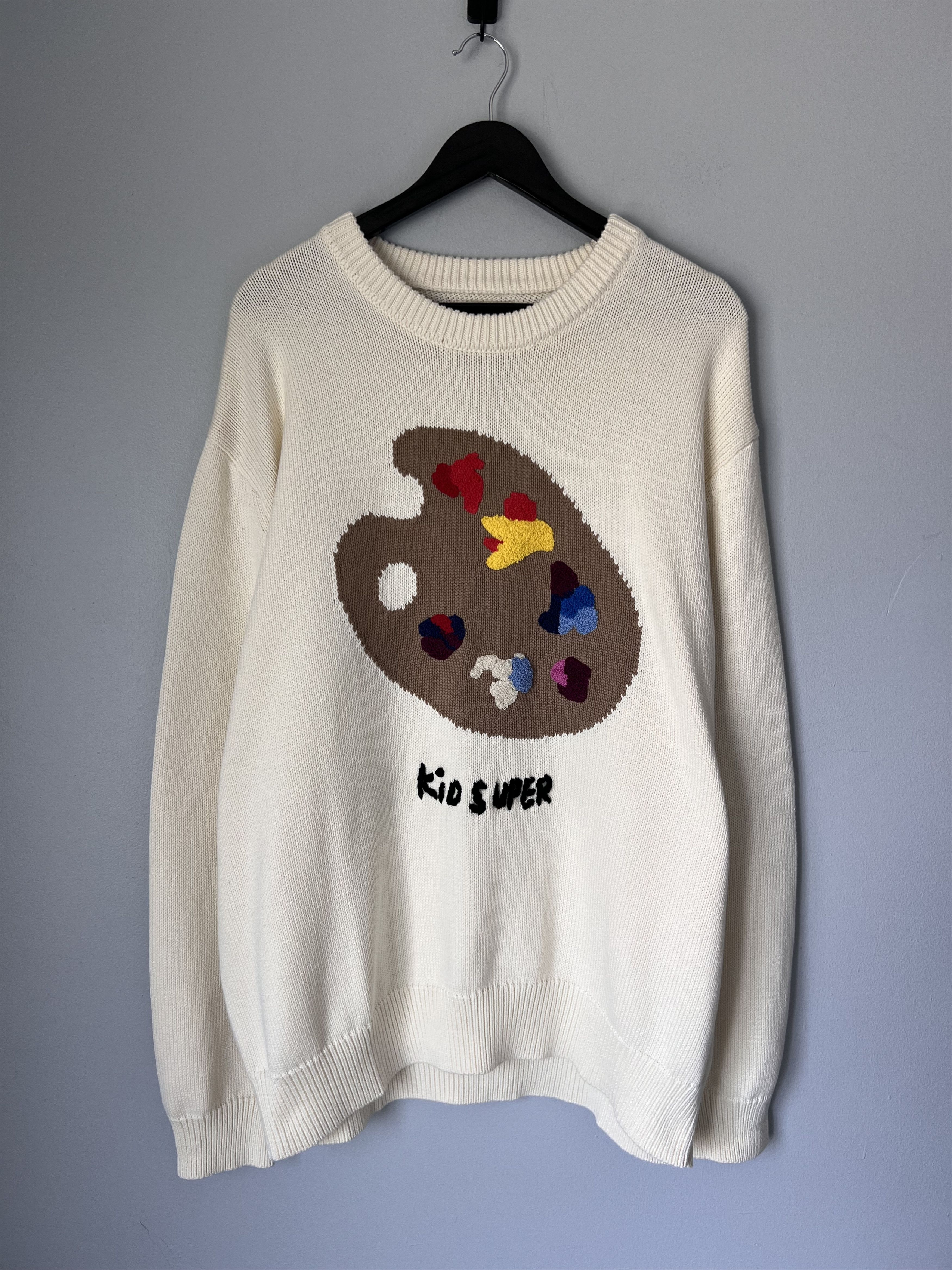 KidSuper Kidsuper Paint Palette Knit Sweater in Natural Size US XL / EU 56 / 4 - 1 Thumbnail