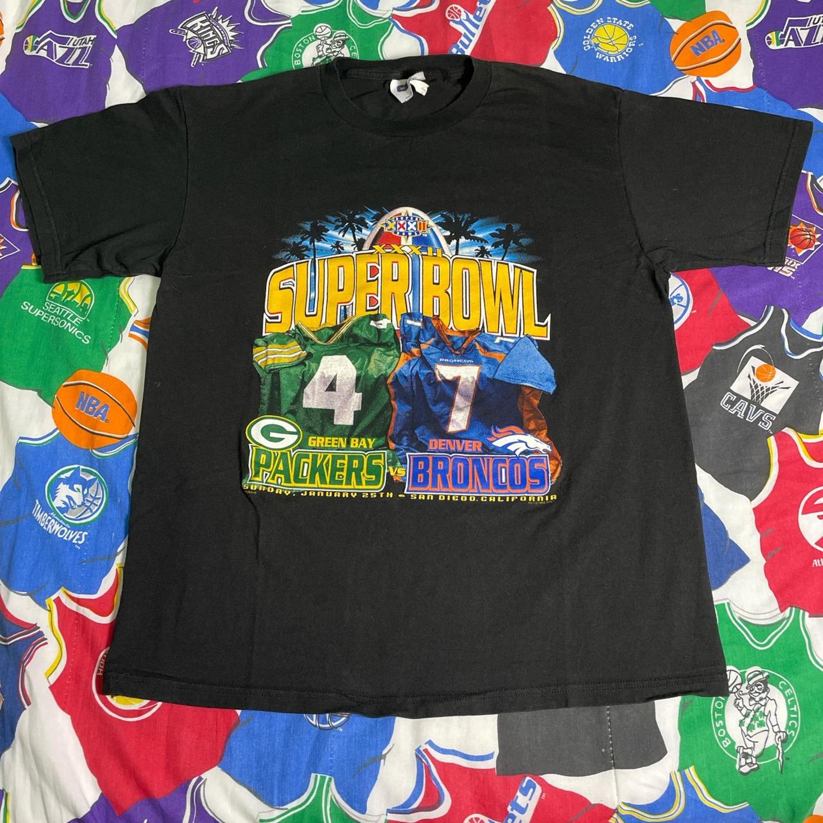 NFL × Vintage Vintage 1998 NFL Packers vs Broncos Super Bowl Football Tee Size US L / EU 52-54 / 3 - 1 Thumbnail