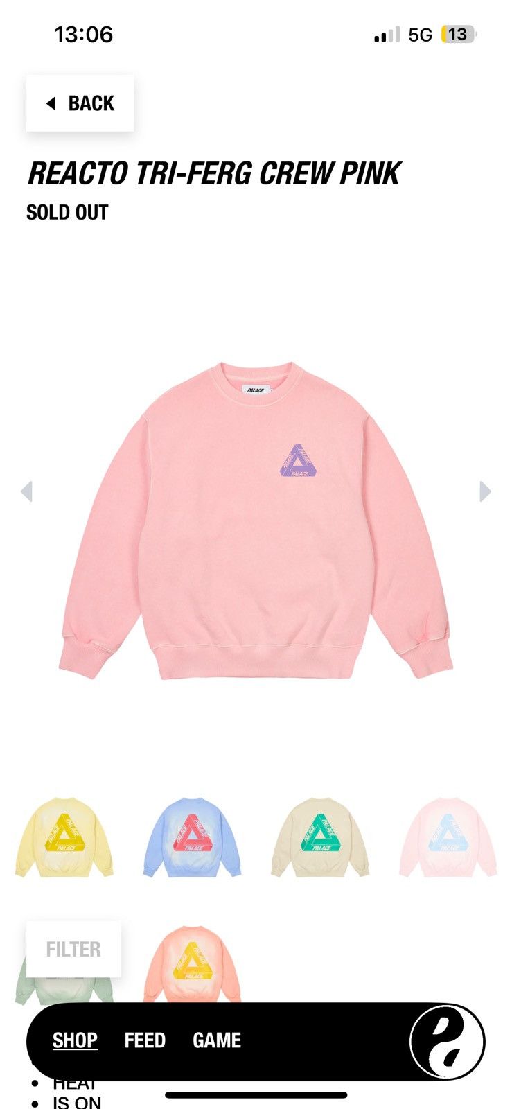 Palace × Supreme Palace REACTO TRI-FERG CREW Size US S / EU 44-46 / 1 - 3 Thumbnail