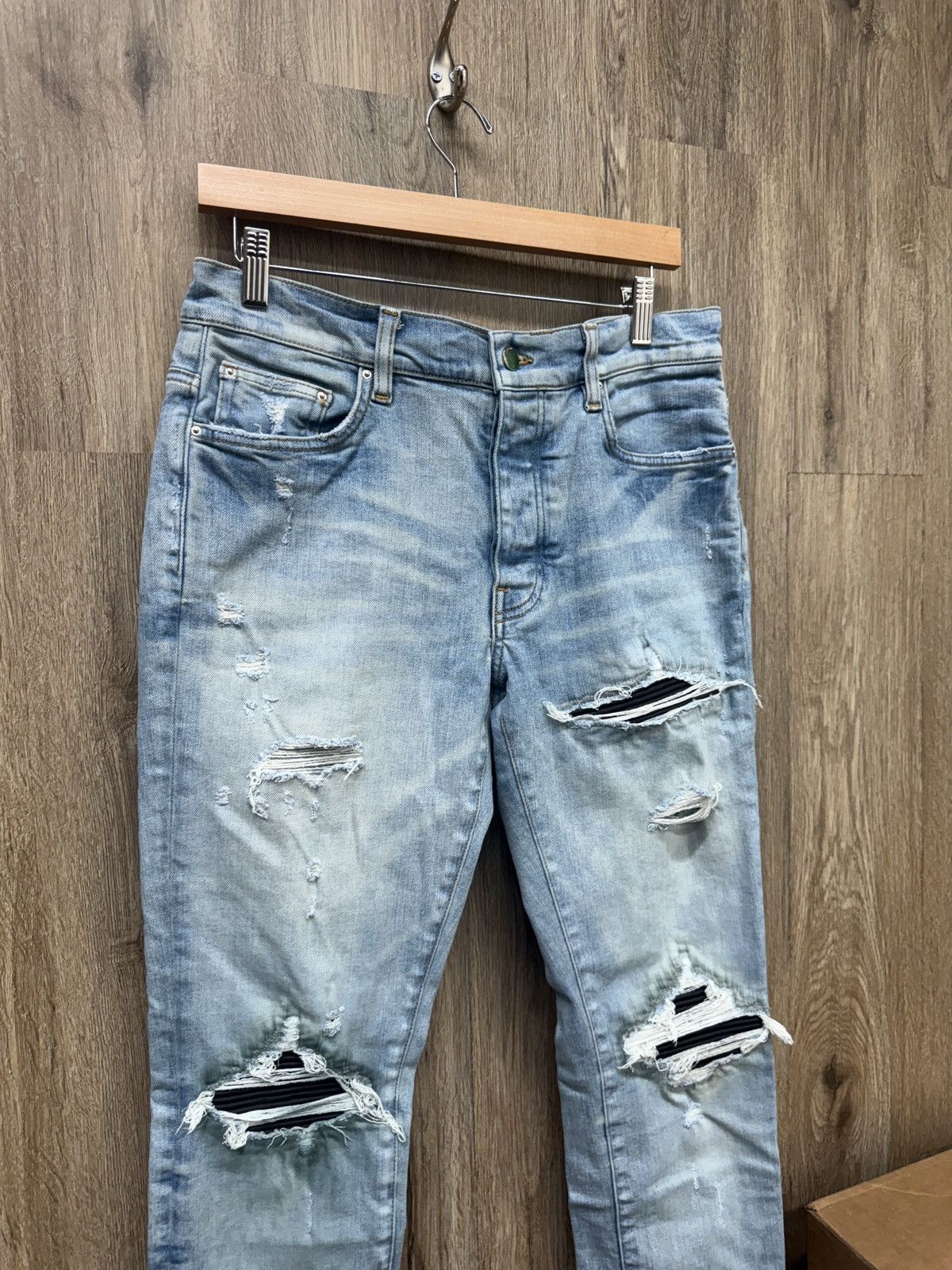 Amiri Amiri MX1 Blue Jeans Black Patch Size US 31 - 3 Thumbnail