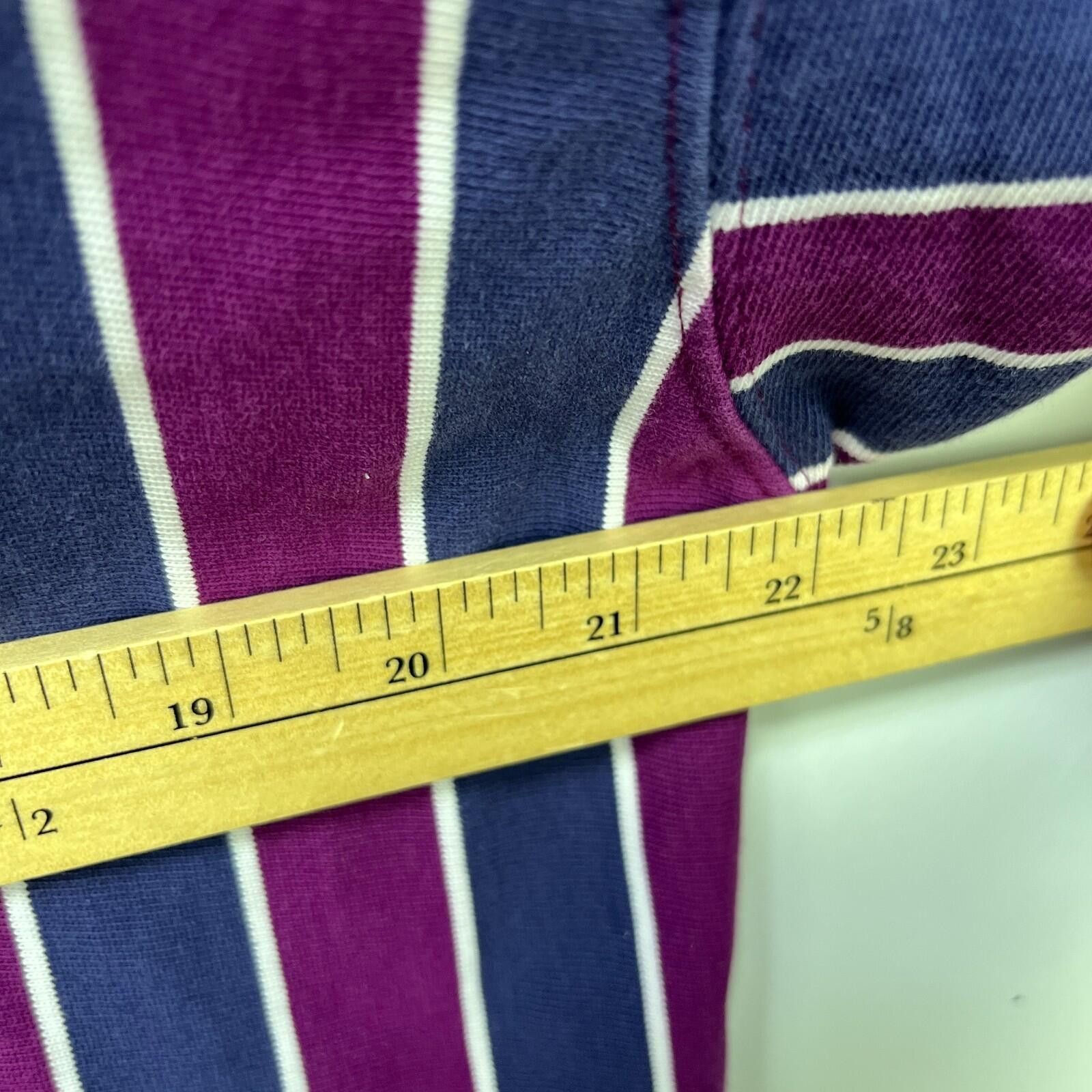 Vintage Vintage 90s Purple Stripe Rugby Polo Shirt Medium Size US M / EU 48-50 / 2 - 5 Thumbnail