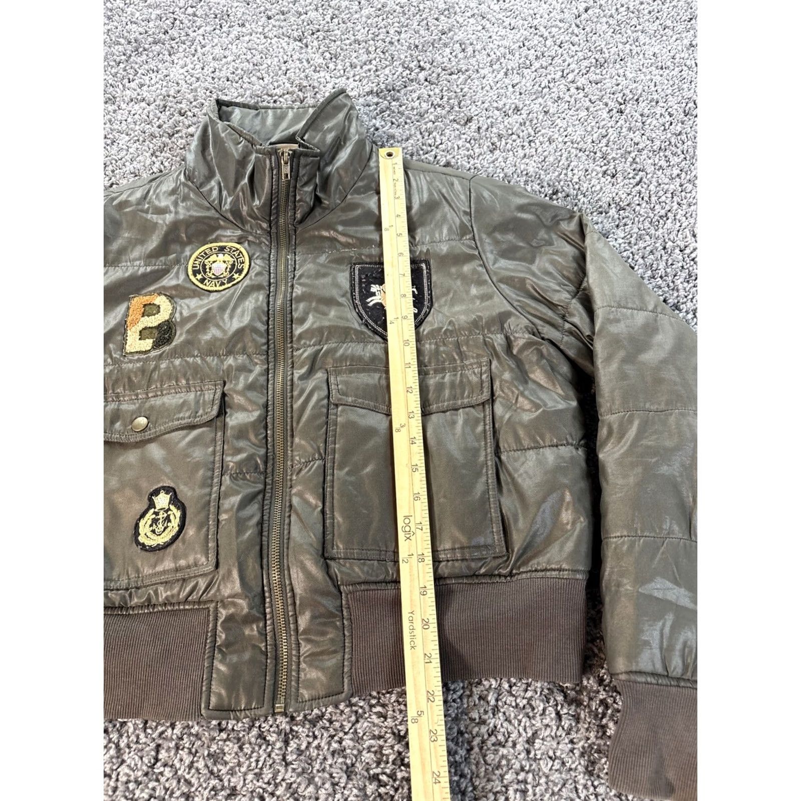 Vintage VINTAGE Bomber Jacket Womens XL Brown 90s Puffer Military Nylon Lining Nylon Outer Shell Size XL / US 12-14 / IT 48-50 - 2 Thumbnail