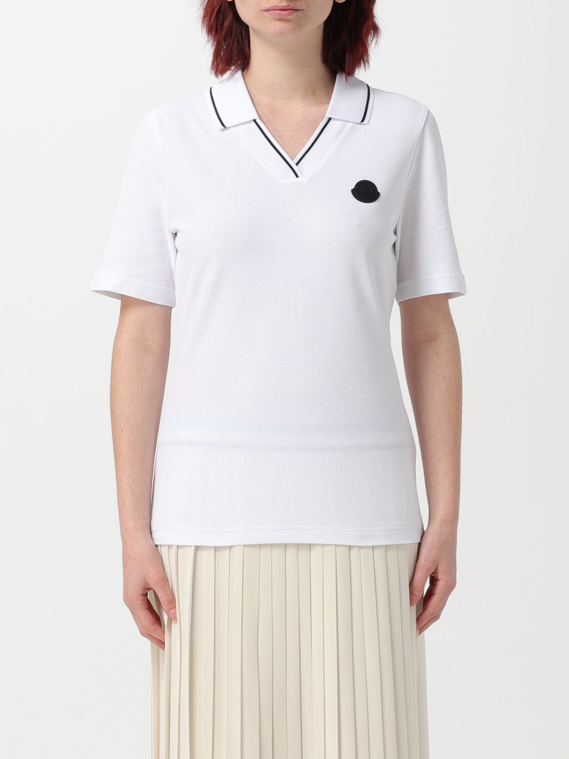 image of Moncler Polo Shirt Woman White, Women's (Size Medium)