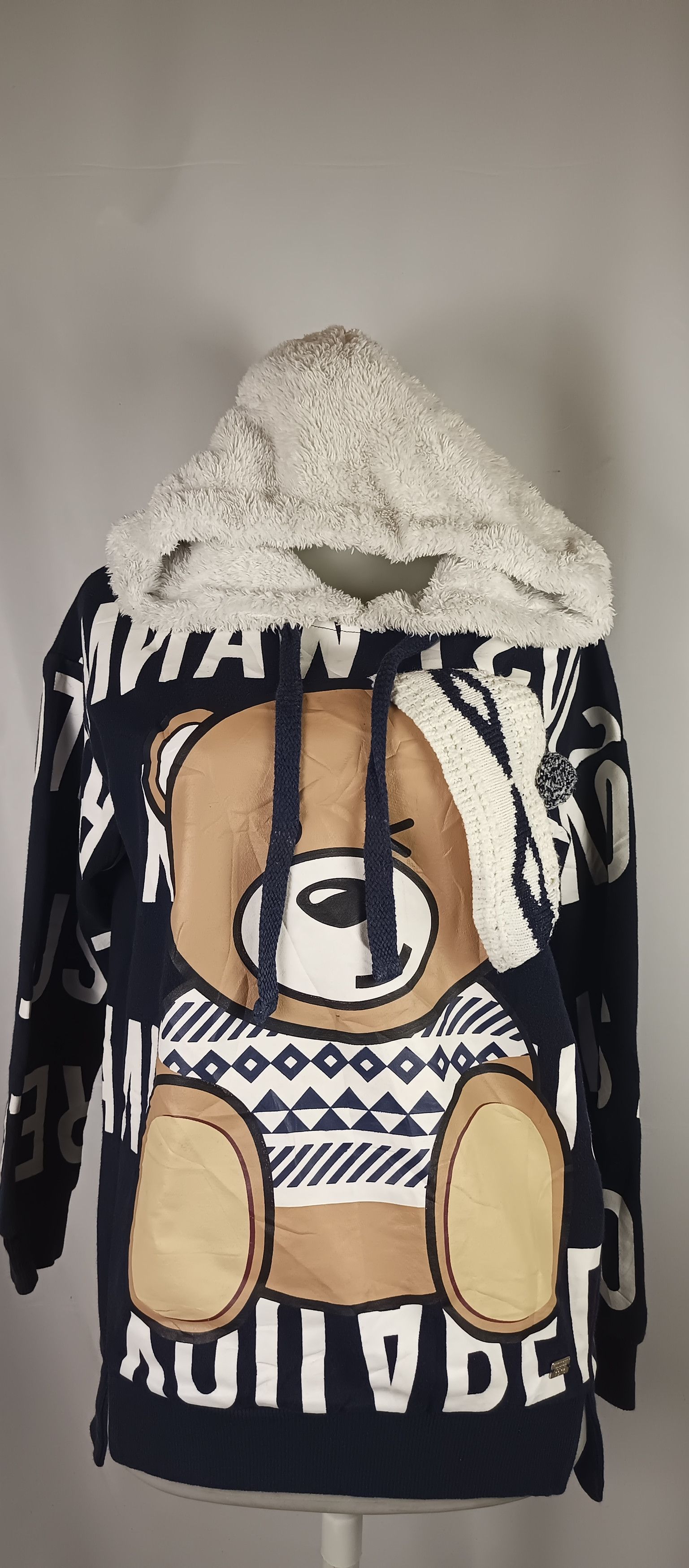 If Six Was Nine × Japanese Brand #Es Style 1916 White Fur Hoodie All Over Print Teddy Bear Size M / US 6-8 / IT 42-44 - 1 Thumbnail