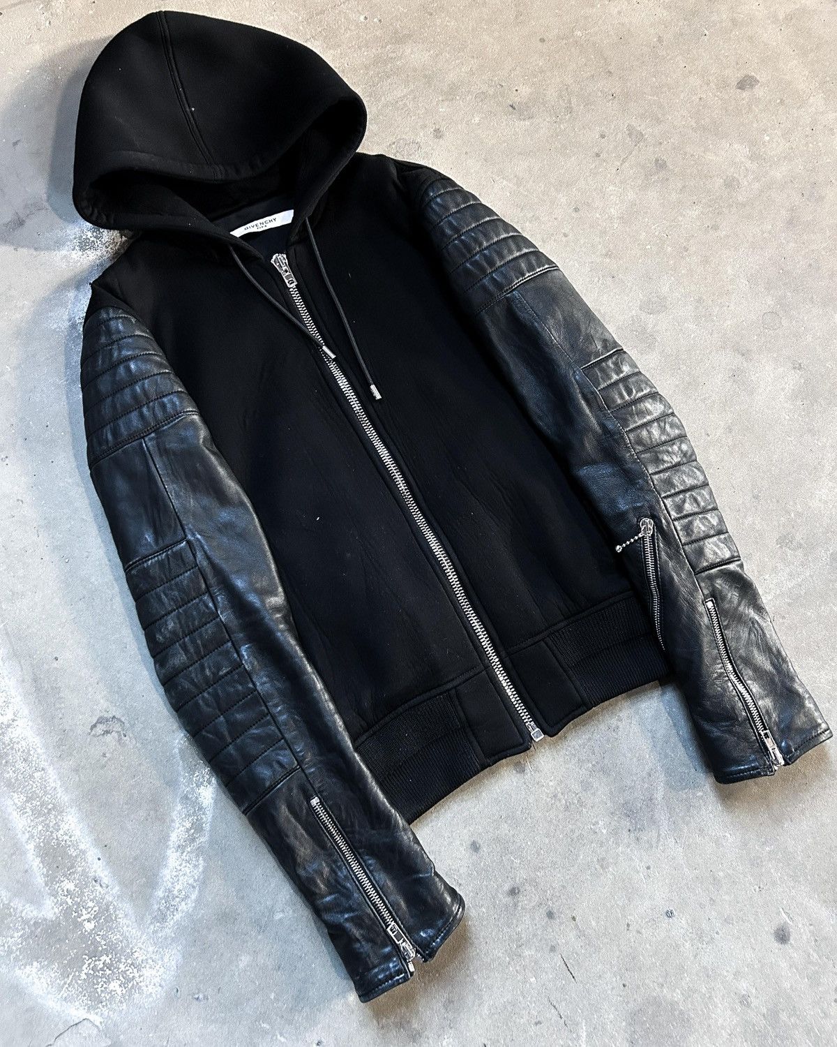 Givenchy F/W16 LAMBSKIN/VISCOSE BIKER ZIP UP Size US XS / EU 42 / 0 - 3 Thumbnail
