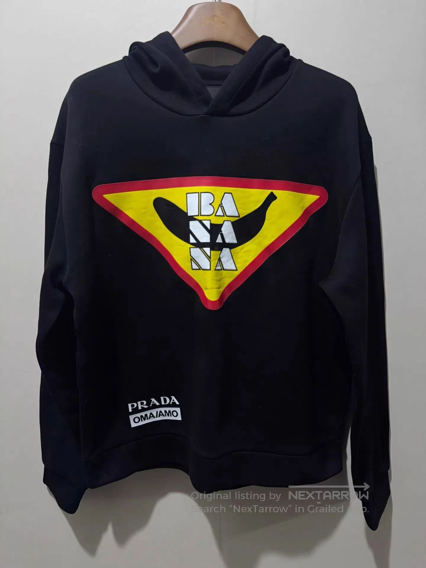 Prada Black Graphic Print Hoodie with Drawstring. Size US M / EU 48-50 / 2 - 2 Thumbnail