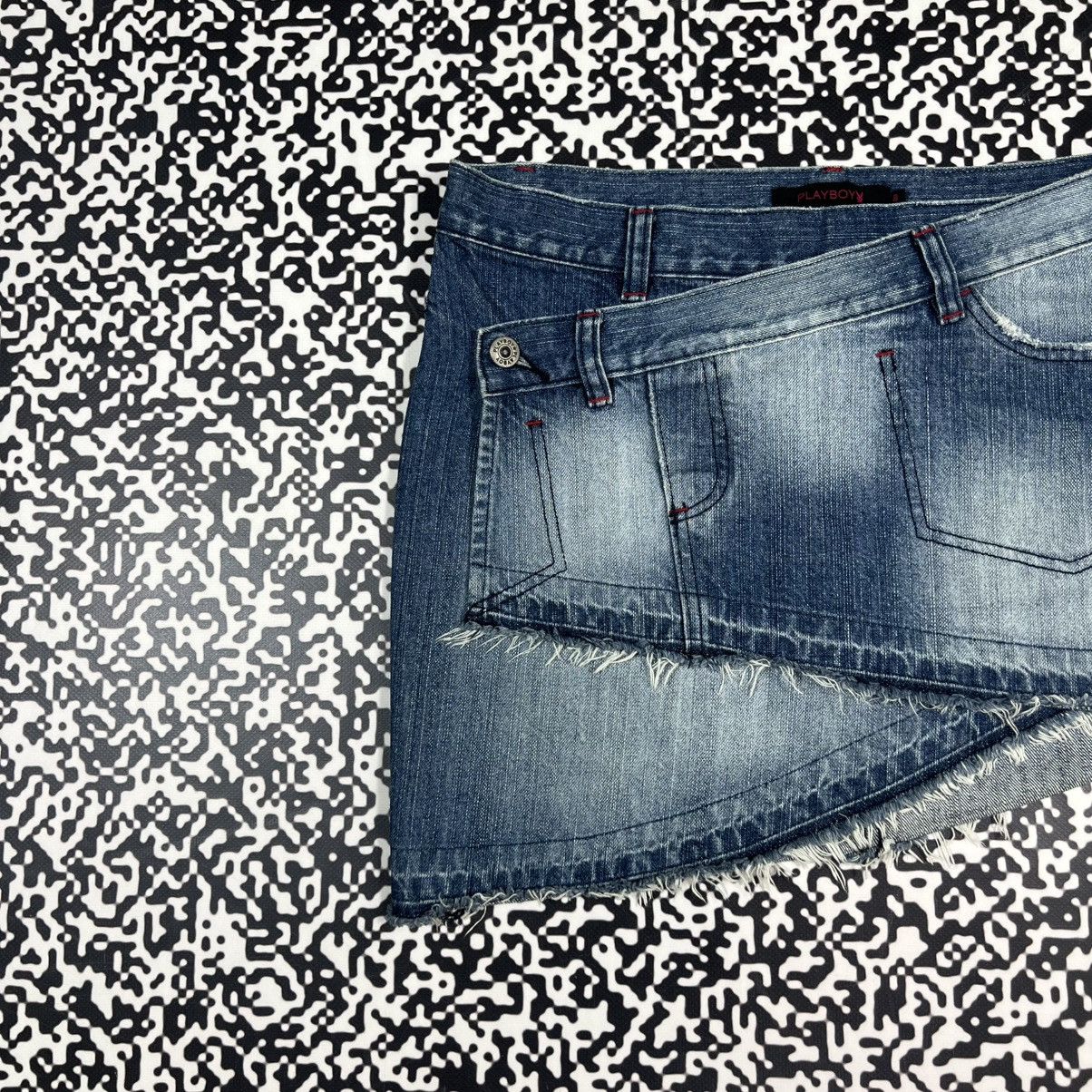 Playboy Vintage Y2K Playboy Sexy Style Denim Japanese Mini Skirt Size 28" / US 6 / IT 42 - 9 Thumbnail