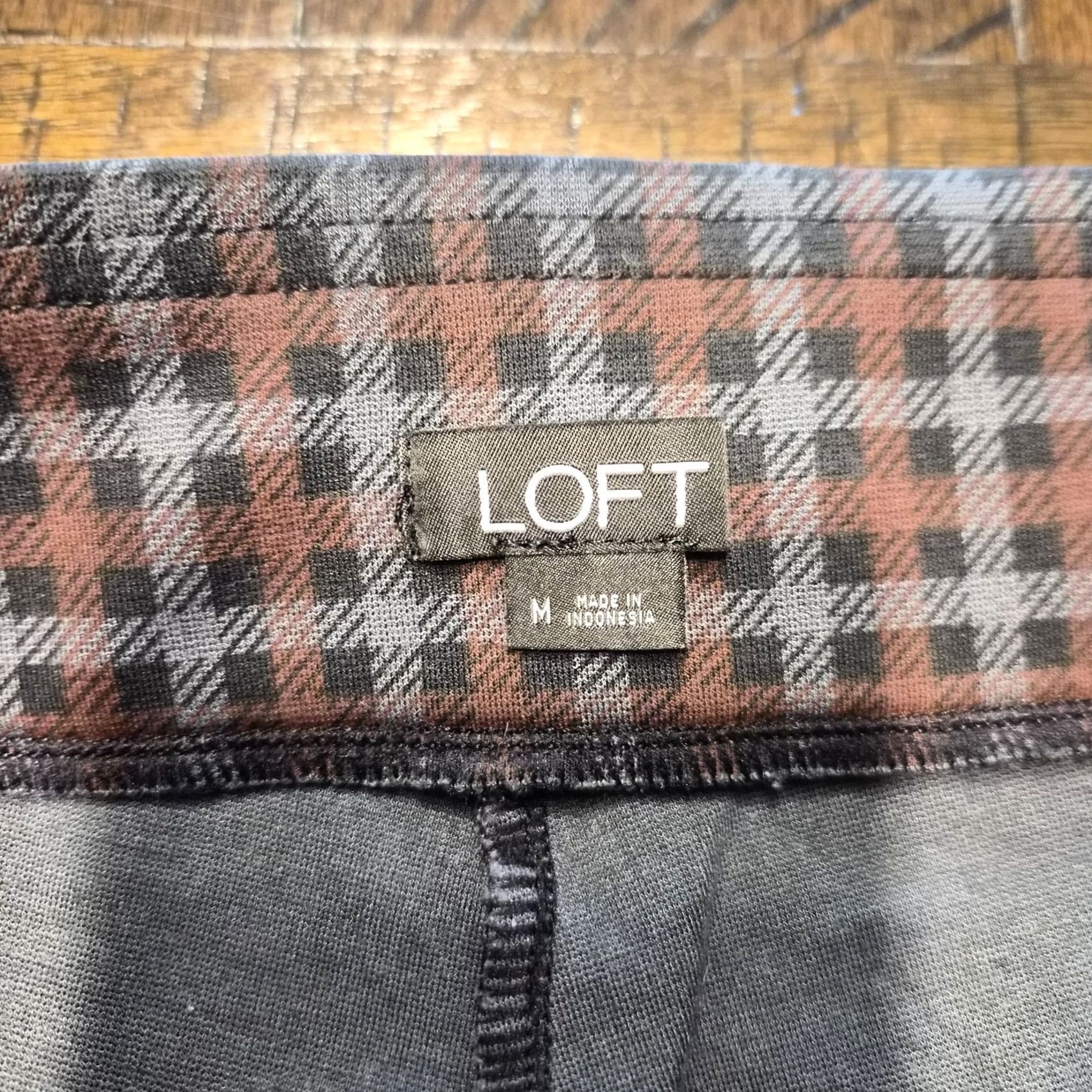 Loft Loft Pants Womens Plaid Knit Pull On Ankle Medium G275 Stretch Slim Leggings Multicolor Size 32" / US 10 / IT 46 - 3 Thumbnail