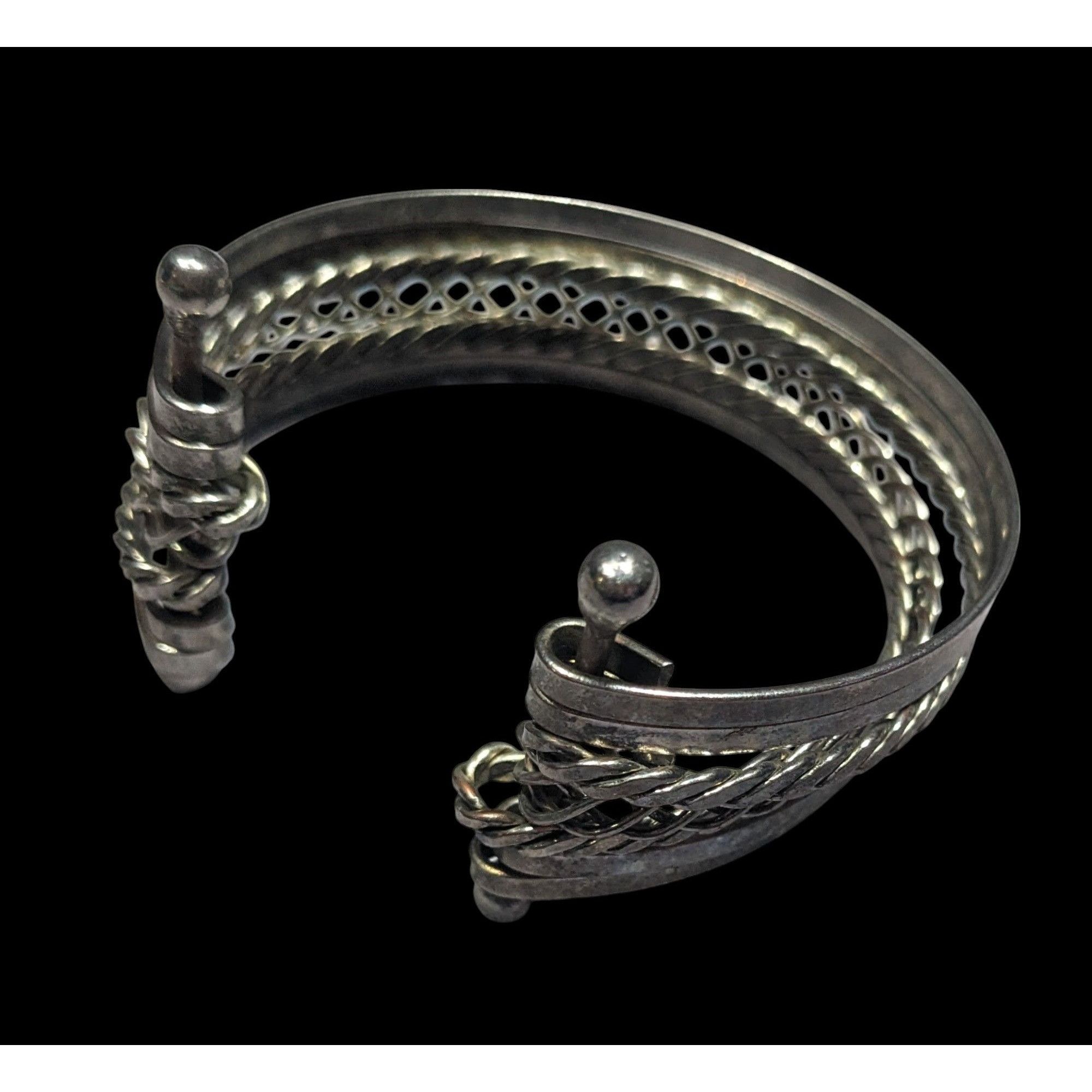 Other Braided Multilayer Silver Tone Cuff Bracelet Size ONE SIZE - 4 Thumbnail