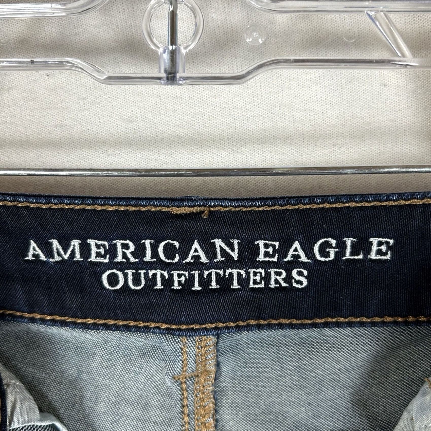 American Eagle Outfitters American Eagle Outfitters Hi-Rise Shortie Denim Shorts Women's Size 0 AEO Dark Blue 90s Bohemian Festive Casual Jeans Shorts Womens Size 25" / US 0 / IT 36 - 3 Thumbnail