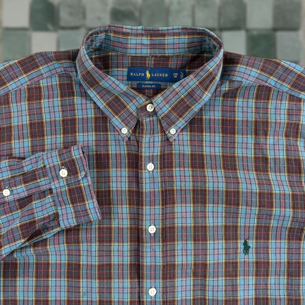Polo Ralph Lauren Polo Ralph Lauren Oxford Classic Fit Shirt Men 2XB Big Multicolor Plaid OCBD Pony Size US XXL / EU 58 / 5 - 1 Thumbnail
