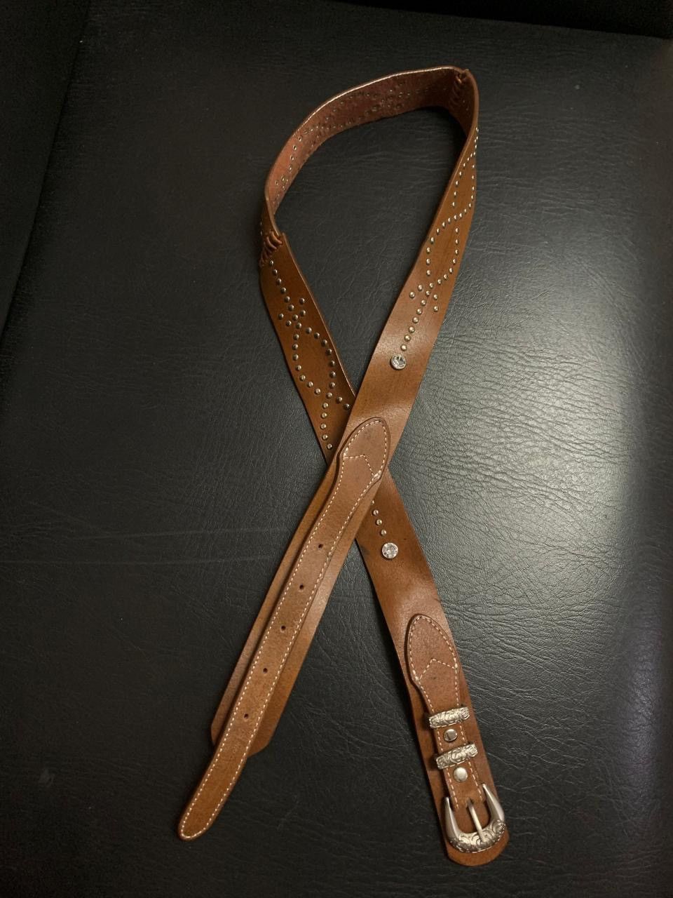 If Six Was Nine × Japanese Brand × Le Grande Bleu (L.G.B.) Brown leather studded rope belt Size ONE SIZE - 1 Thumbnail