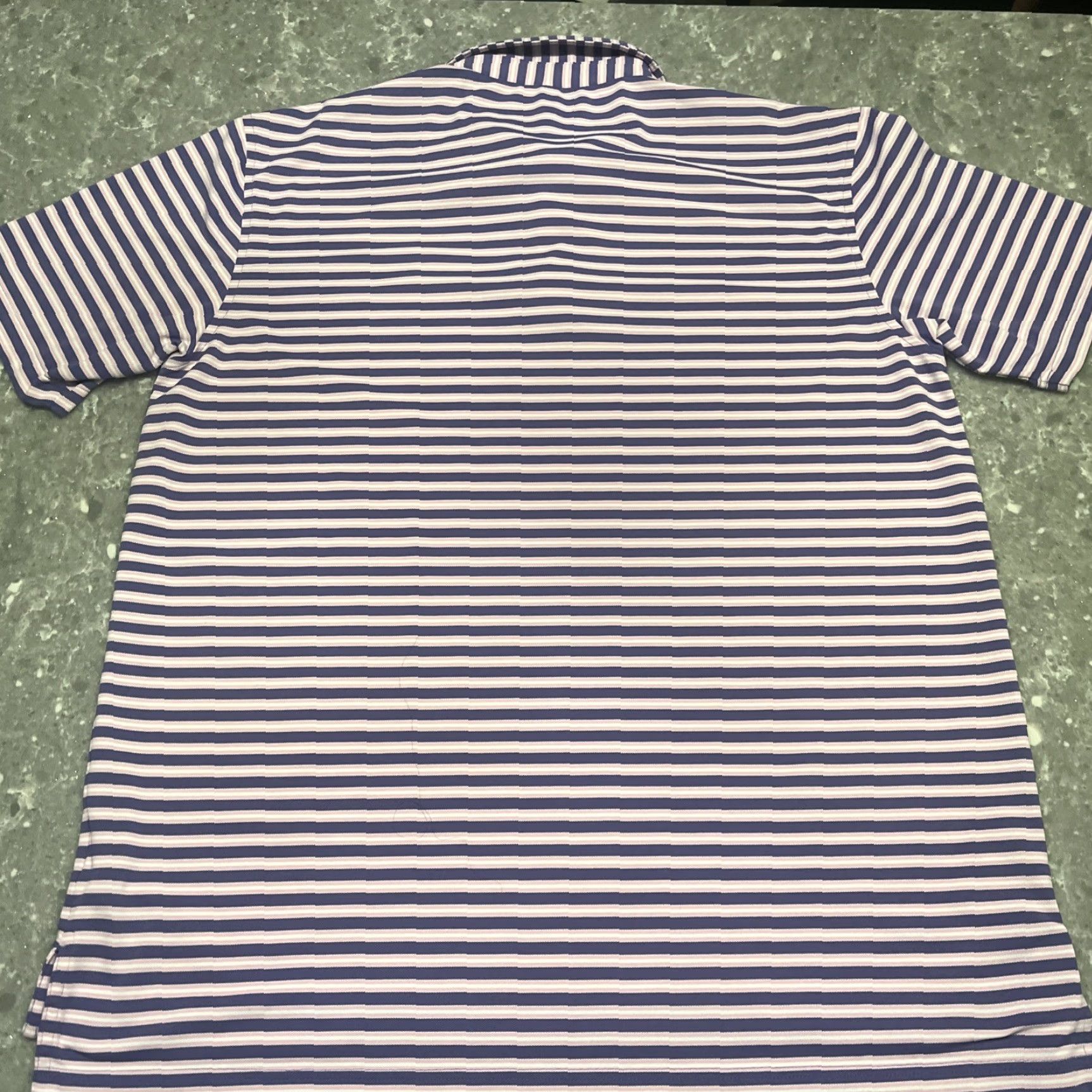 Peter Millar Peter Millar Summer Comfort Polo Shirt Mens L Purple Pink Stripe Short Sleeve Striped Polyester Blend Stretch Casual Travel Activewear Size US L / EU 52-54 / 3 - 6 Thumbnail