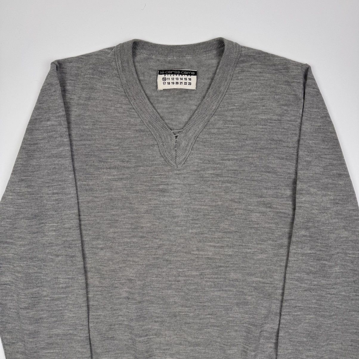 Maison Margiela AW2006 Martin Margiela Light Gray Wool V-Neck Knit Pullover Size US M / EU 48-50 / 2 - 2 Thumbnail