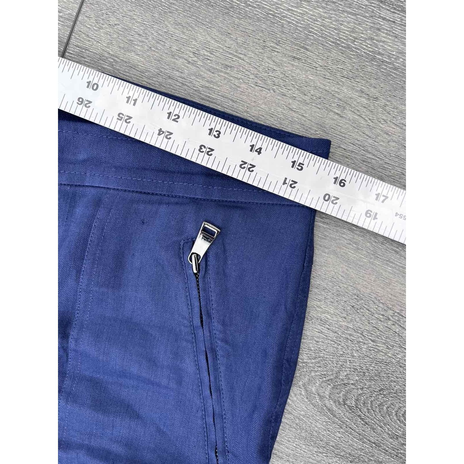 Vince VINCE Women's classic linen trousers navy Size 6 A000164 Size 28" / US 6 / IT 42 - 15 Thumbnail