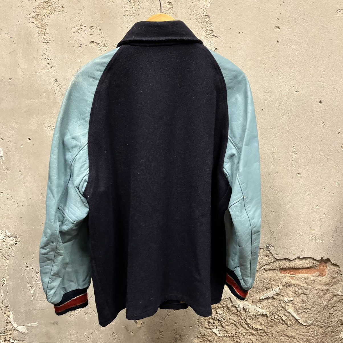 Other Vintage 1980s High School Varsity Leather Blue Navy Jacket Size US XL / EU 56 / 4 - 4 Thumbnail